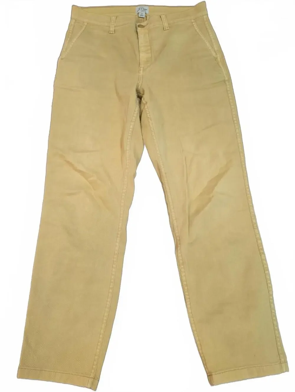 J Crew Vintage Straight Pants Women 27 Slim Stretch Golden Yellow Chino Ankle